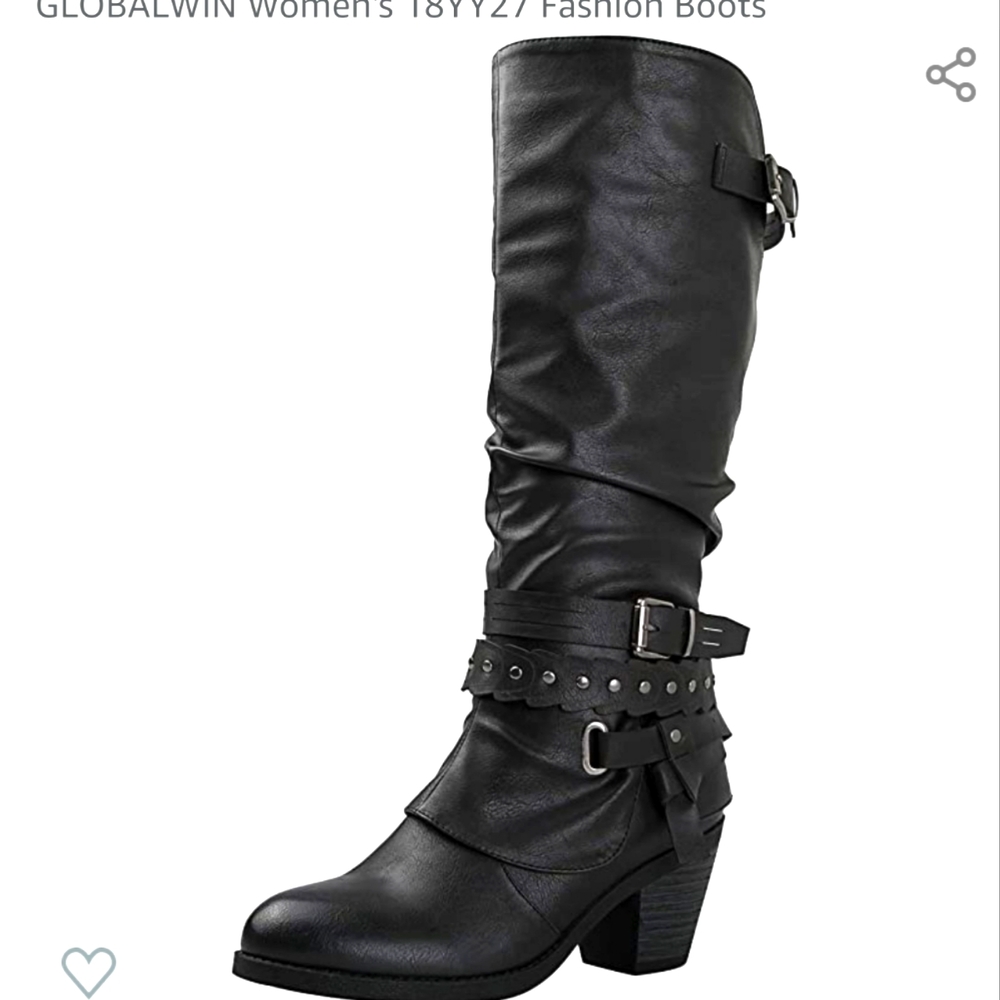 Fashion Black PU Leather Boots